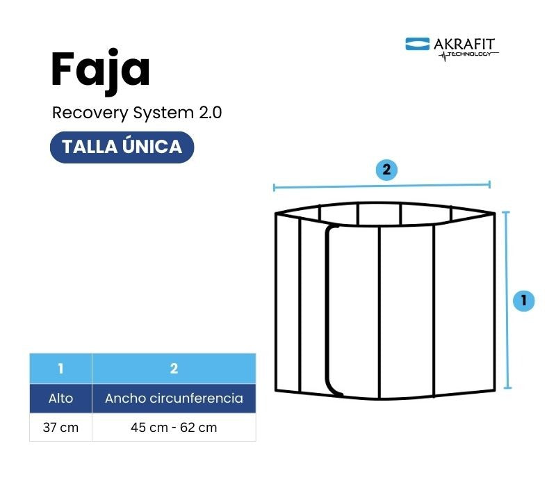 Faja Abdominal 2.0 Akrafit Recovery System Talla única